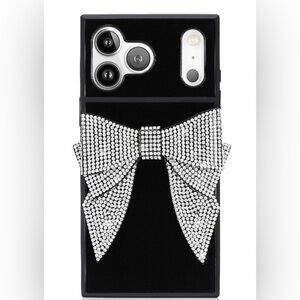 Like New Flaunt Square Rhinestone Bow 17 Pro Max iPhone Case
